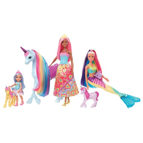 mattel barbie rainbow dreamtopia gift set  dolls  unicorns
