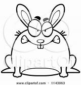 Rabbit Clipart Cartoon Chubby Mad Mean Angry Thoman Cory Vector Outlined Coloring Royalty 2021 Clipground Preview sketch template