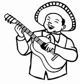 Coloring Mexican Cinco Mayo Guitar Pages Player Mariachi Drawing Getdrawings Print Outline Band Tocolor Button Using sketch template