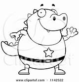 Waving Lizard Chubby Super Clipart Cartoon Cory Thoman Outlined Coloring Vector 2021 sketch template