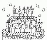 Birthday Coloring Happy Pages Printable Cake Cards Card Print Aunt Drawing Color Kids Adults Funny Wuppsy Cakes Wishes Big Getcolorings sketch template