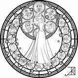 Stained Glass Coloring Pages Disney Mandala Elsa Deviantart Frozen Amethyst Akili Line Reine Des Coloriage Neiges Adult Sheets Ariel Colouring sketch template