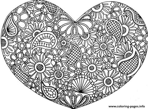 adult mandala heart love  coloring page printable