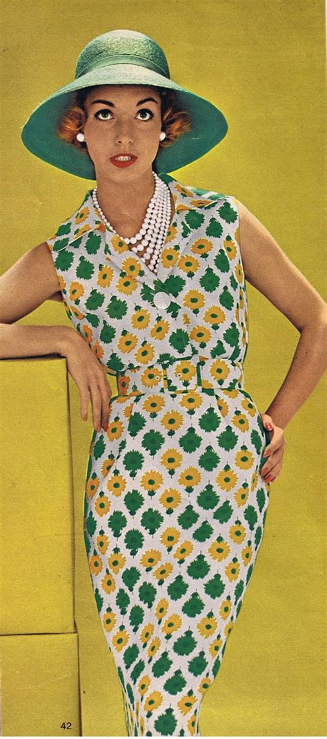 1959 vintage fashion 50s 60s sheath dress day casual