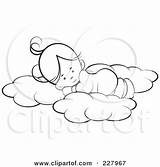 Soft Outline Sleeping Coloring Girl Clipart Cute Illustration Clouds Royalty Perera Lal Rf 2021 sketch template