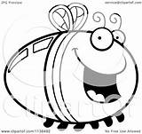 Firefly Bug Clipart Outlined Lightning Cartoon Scared Happy Coloring Hungry Cory Thoman Vector 2021 Clipartof Regarding Notes sketch template