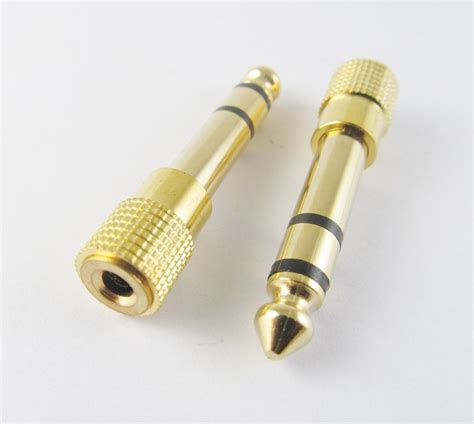 pcs gold mm  male stereo  mm  female audio adapter converter