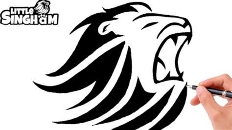 draw  singham lion tattoo step  step  singham