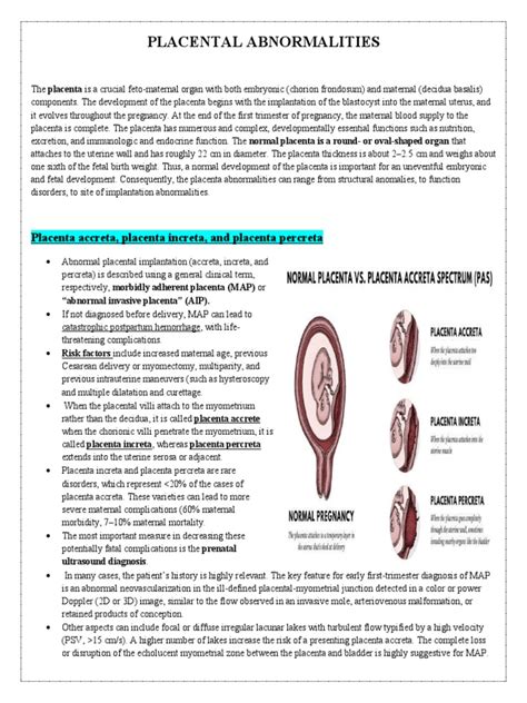 Placental Abnormalities Placenta Accreta Placenta Increta And