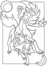 Lycanroc Solgaleo Ausmalbilder Rockruff Wolwerock Coloringhome Youngandtae Midday sketch template