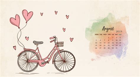 august calendar cute