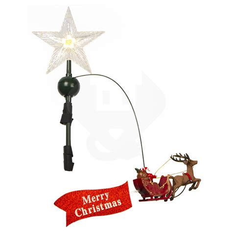 kerstboom piek multi action led ster bewegende kerstman goud perfectled kabelshopnl
