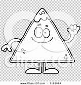 Mascot Tortilla Salsa Waving Chip Outlined Coloring Clipart Cartoon Vector Thoman Cory sketch template