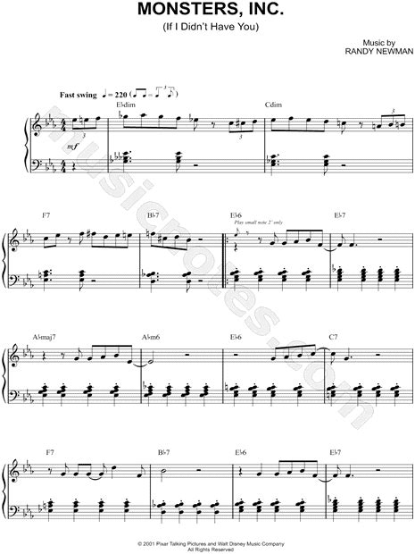 monsters   monsters  sheet  piano solo  eb