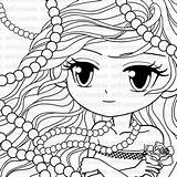 Coloring Pages Pretty Girl Big Girls Eyed Printable Color Stamp Instant Digi Pearl Getcolorings sketch template