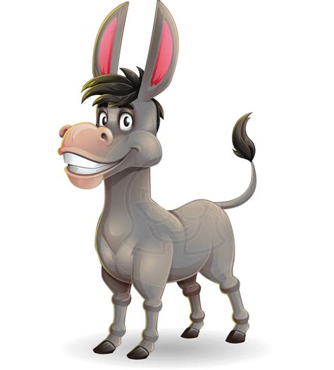 funny donkey cartoon character vector cartoon character graphicmama