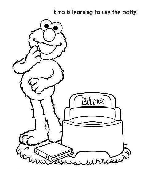 elmo potty coloring page sesame street coloring pages pinterest