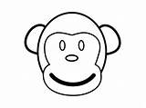 Coloring Monkey Face sketch template
