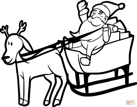 santa  reindeer coloring pages