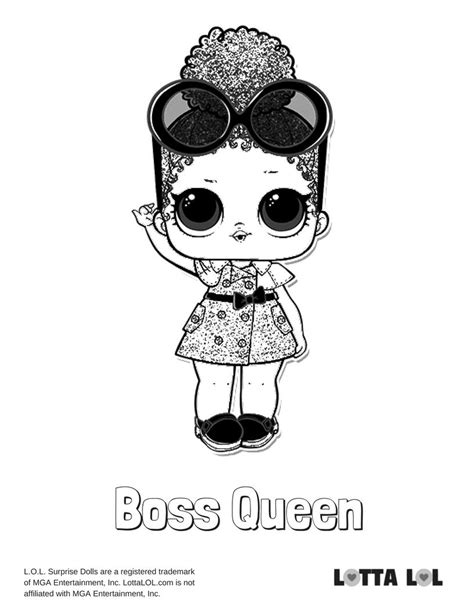 boss queen coloring page lotta lol coloring pages kids printable