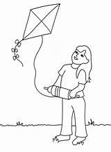 Kite Coloring Pages Flying Kids Printable Kites Girl Sheets Popular Bestcoloringpagesforkids Visit Choose Board March Coloringhome sketch template