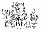 Animatronics Animatroniki Five Mytopkid Darmo Wydrukuj Główni Bohaterowie sketch template