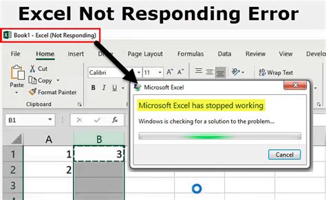 excel not responding how to fix this error with examples