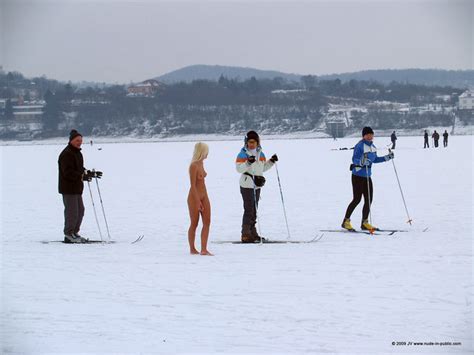 snow winter cfnf public nudity outdoor sports only one naked only girl naked image uploaded by