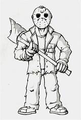 Coloring Jason Voorhees Mask Hockey Pages Template sketch template