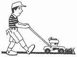 Lawn Mower Clipart Mowing Clip Man Care Mow Zero Turn Cliparts Guy Grass Pushing Cartoon Kid Library Riding Silhouette Boy sketch template