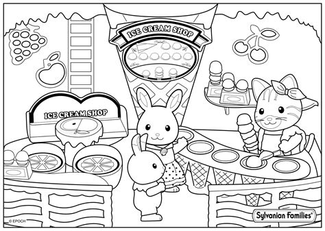 ice cream shop coloring page  getdrawings