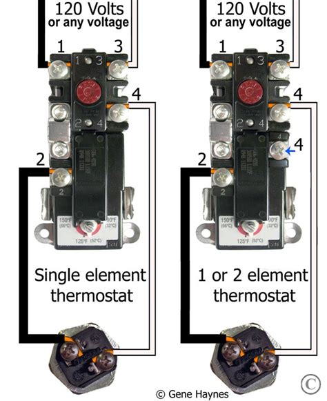 wire water heater thermostats