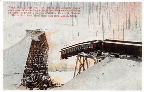 mullan id train wreck    northern pacific railroad bridge