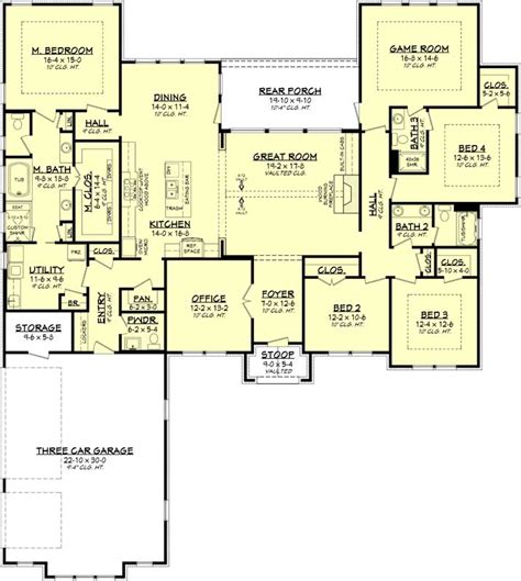 ranch style house plans  open floor plan  bedroom