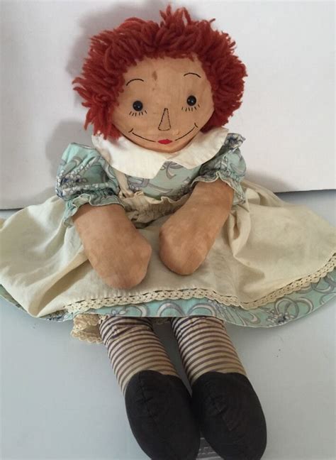 Antique Vintage Primitive Raggedy Ann Doll Rare 20 Raggedy Ann Doll