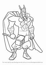 Thor Avengers Draw Heroes Mightiest Drawing Earth Step Marvel Coloring Drawings Drawingtutorials101 Cartoon Pages Superhero Learn Kids Tutorial Adults Earths sketch template
