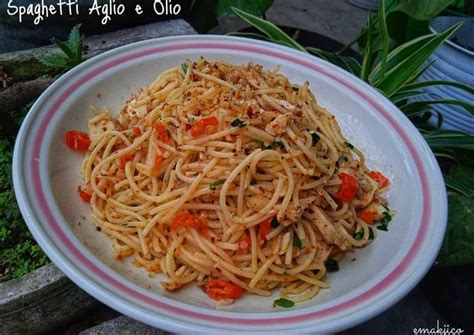 resep   memasak spaghetti aglio  olio  enak arenatani
