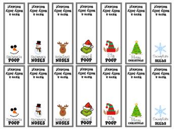 christmas tic tac labelscheap student giftssnowman poop reindeer