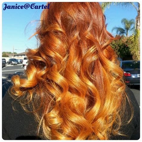 Color Melting Red Copper Gold Hair Haircut And Color Long Hair