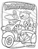 Coloring Vegetables League Incredible Pages Larry Boy sketch template