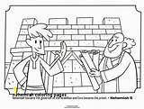 Nehemiah Coloring Wall Builds Pages Lessons Sunday School Divyajanani sketch template