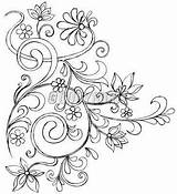 Flowers Drawing Vines Doodle Coloring Pages Vine Doodles Patterns Vector Drawings Flower Color Designs Hand Zentangle Quilling Scroll Sketchy Pattern sketch template