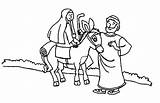 Coloring Mary Joseph Donkey Pages Bethlehem Journey Printable Cartoon Getcolorings Nazareth Place Color sketch template