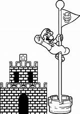 Mario Coloring Super Pages Bros Castle Luigi Printable Nintendo Visit Sheets Pole sketch template