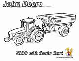 Tractor Coloring Pages John Deere Printable Kids Combine Print Drawing Color Trailer Farm Wagon Colouring Truck Semi Deer Adult Drawings sketch template