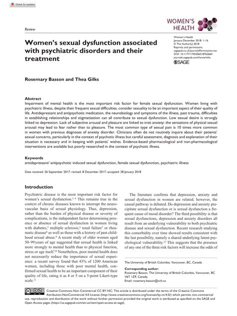 pdf women s sexual dysfunction associated with psychiatric disorders and their treatment