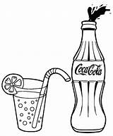 Cola Coca Coloring Coke Bottle Drawing Soda Pages Glass Para Colorear Kids Drink Dibujos Lemonade Soft Botella Etsy Flat 1000 sketch template