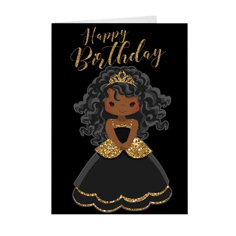 african american girl princess youre  star happy birthday greetin