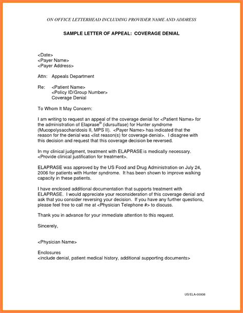 writing  appeal letter   health insurance company besttemplates