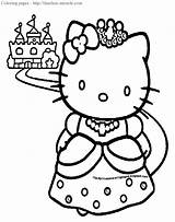 Kitty Hello Princess Coloring Pages Miracle Timeless sketch template
